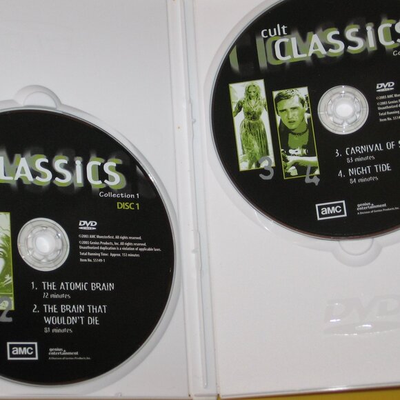 AMC Monsterfest Cult Classics 2 Disc Set The Atomic Brain Carnival of Souls More - Picture 2 of 3